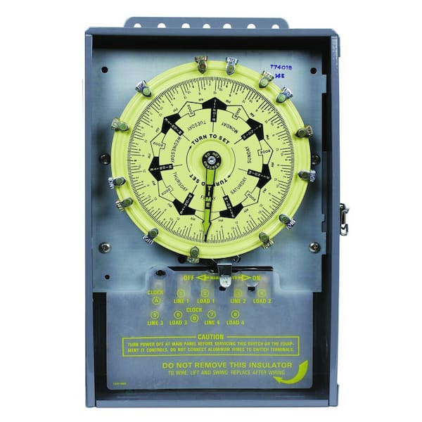 T7000B Series 40 Amp 7-Day Mechanical Time Switch with Indoor Enclosure - Gray