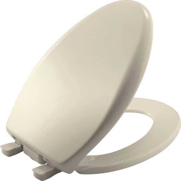 BEMIS iLumaLight Night Light Elongated Closed Front Toilet Seat in Almond