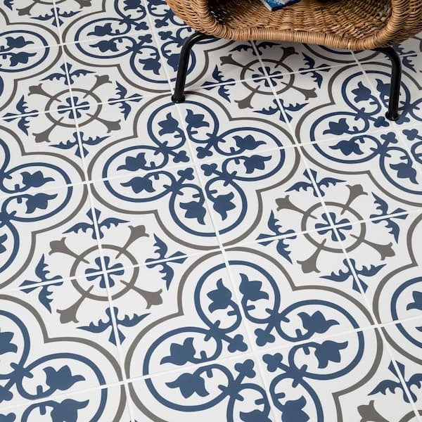Encaustic Zenzibar 8 in. x 8 in. Matte Porcelain Floor and Wall Tile (5.16 sq. ft./Case)