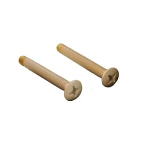 1/4 in. x 2 in. Bath Waste and Overflow Faceplate Screws in Biscuit (2-Pack)