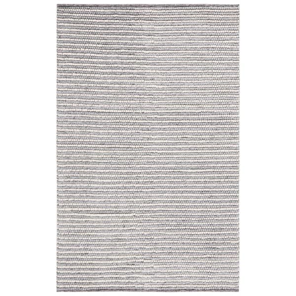 Martha Stewart 4 ft. x 6 ft. Ivory/Gray Solid Color Area Rug