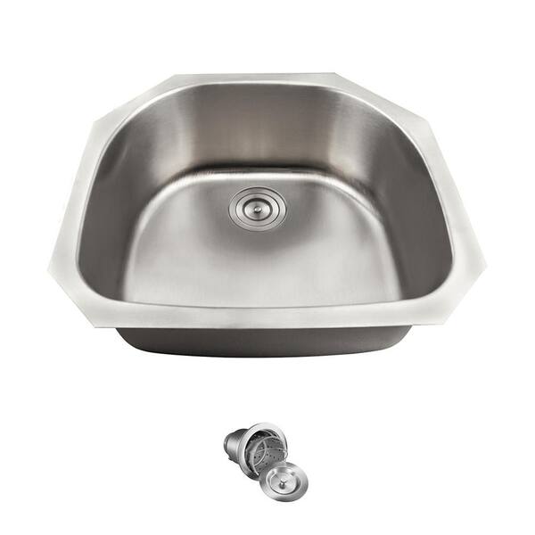 MR Direct Undermount Stainless Steel 24 in. Single Bowl Kitchen Sink with Additional Accessories