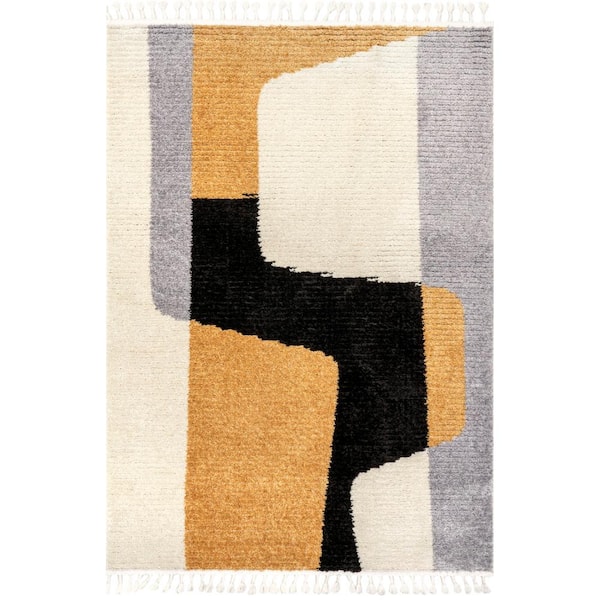 nuLOOM Solita Beige 8 ft. x 11 ft. Abstract Area Rug