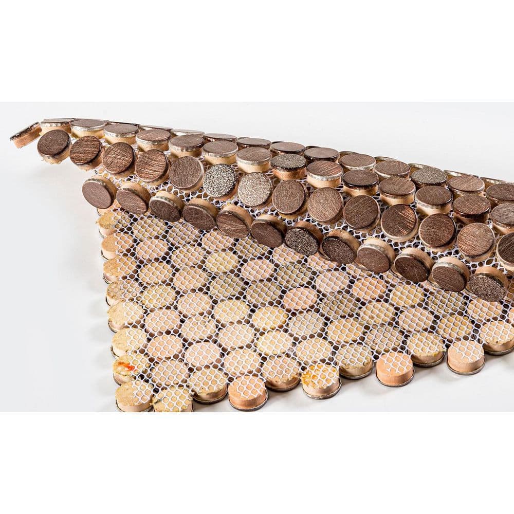 Bronze Penny Round Metal Mosaic Tile Sample
