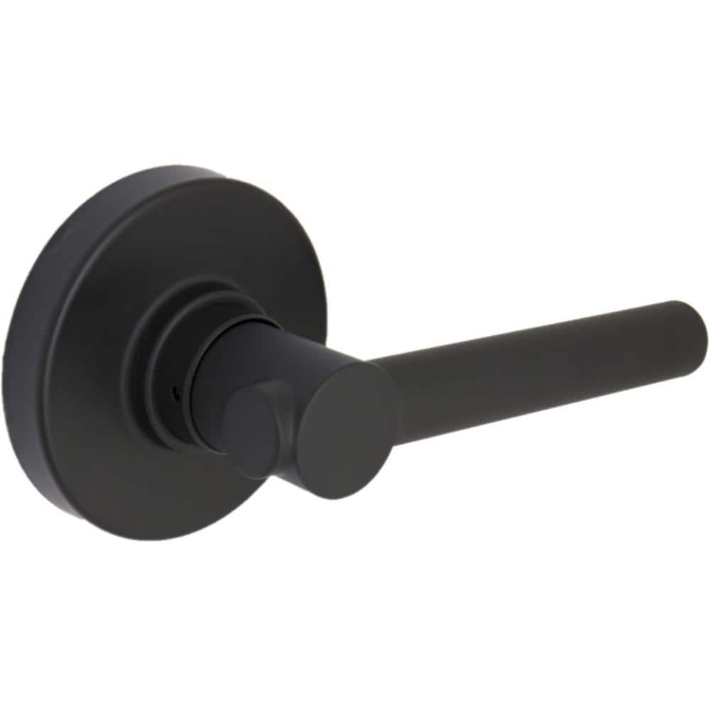 Defiant Highland Matte Black Hall and Closet Door Lever with Round Rose ...