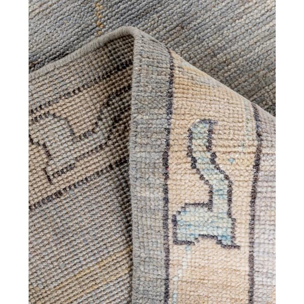 Oushak Light Gray 10 ft. x 14 ft. Floral Wool Indoor Area Rug