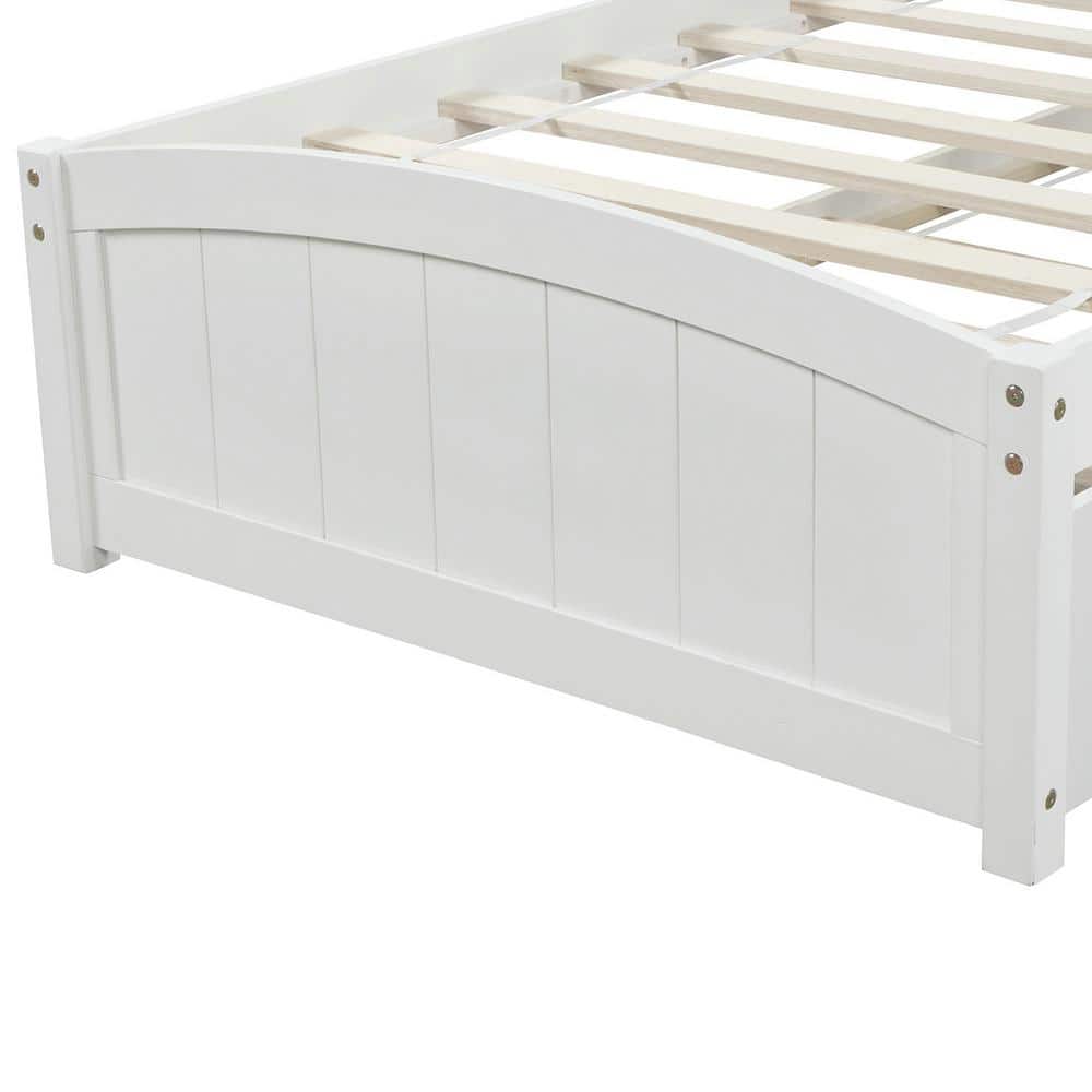 Classic 41.7 in. W White Wood Frame Twin Size Platform Bed with Trundle - thumbnail 9