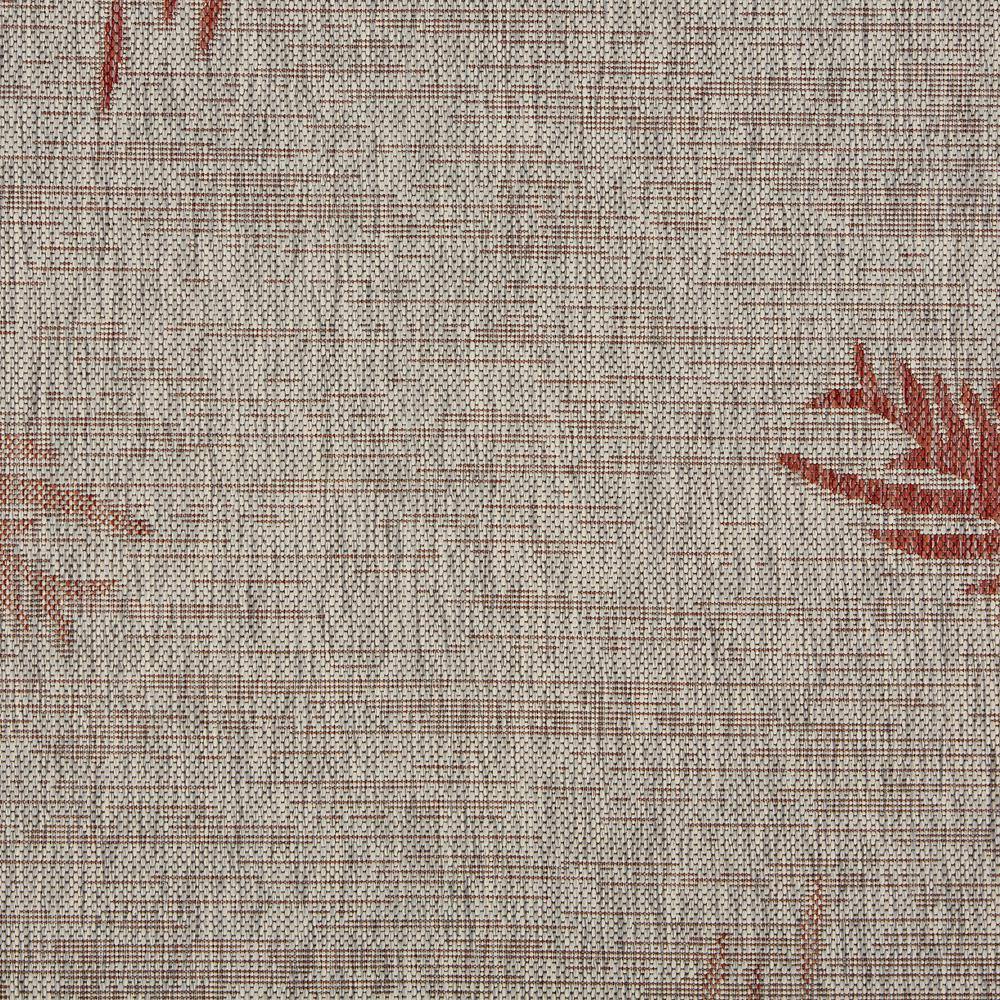 Coastal Charm Red & Beige Tropical Palms 5' x 7' Indoor/Outdoor Rug