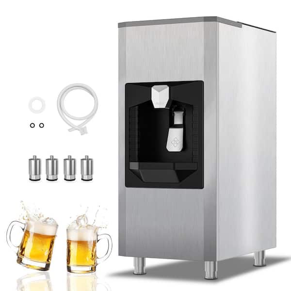 22.2 in. Freestanding Stainless Steel Ice Maker Bin Full Size Cubes with 200 lbs. Storage Capacity, 0 lbs./24 H, Crusher