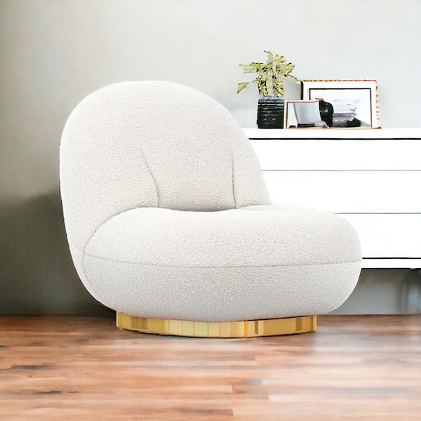 HomeRoots White Armchair Set of 1