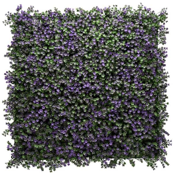 GREENLINE ARTIFICIAL GRASS 20 in. x 20 in. Flowering Star Premium Artificial Hedge Greenery Panels (12-Piece)