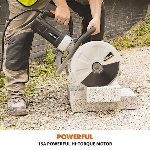 Evolution Power Tools - 15 Amp 12 in. Corded Portable Concrete Saw
