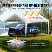 Carport Replacement Canopy Cover 10 ft. x 20 ft. Garage Top Tent Shelter Tarp Heavy-Duty Waterproof and UV Protected