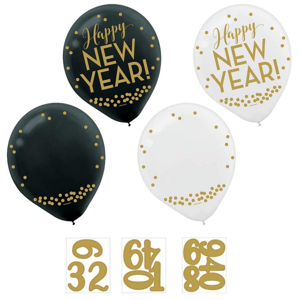 0.3 in. Customize able New Year's Countdown Latex Balloons