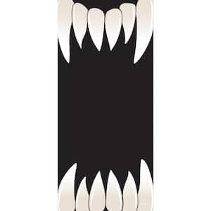 36 in. x 80 in. Scary Teeth Halloween Front Door Decor Mural