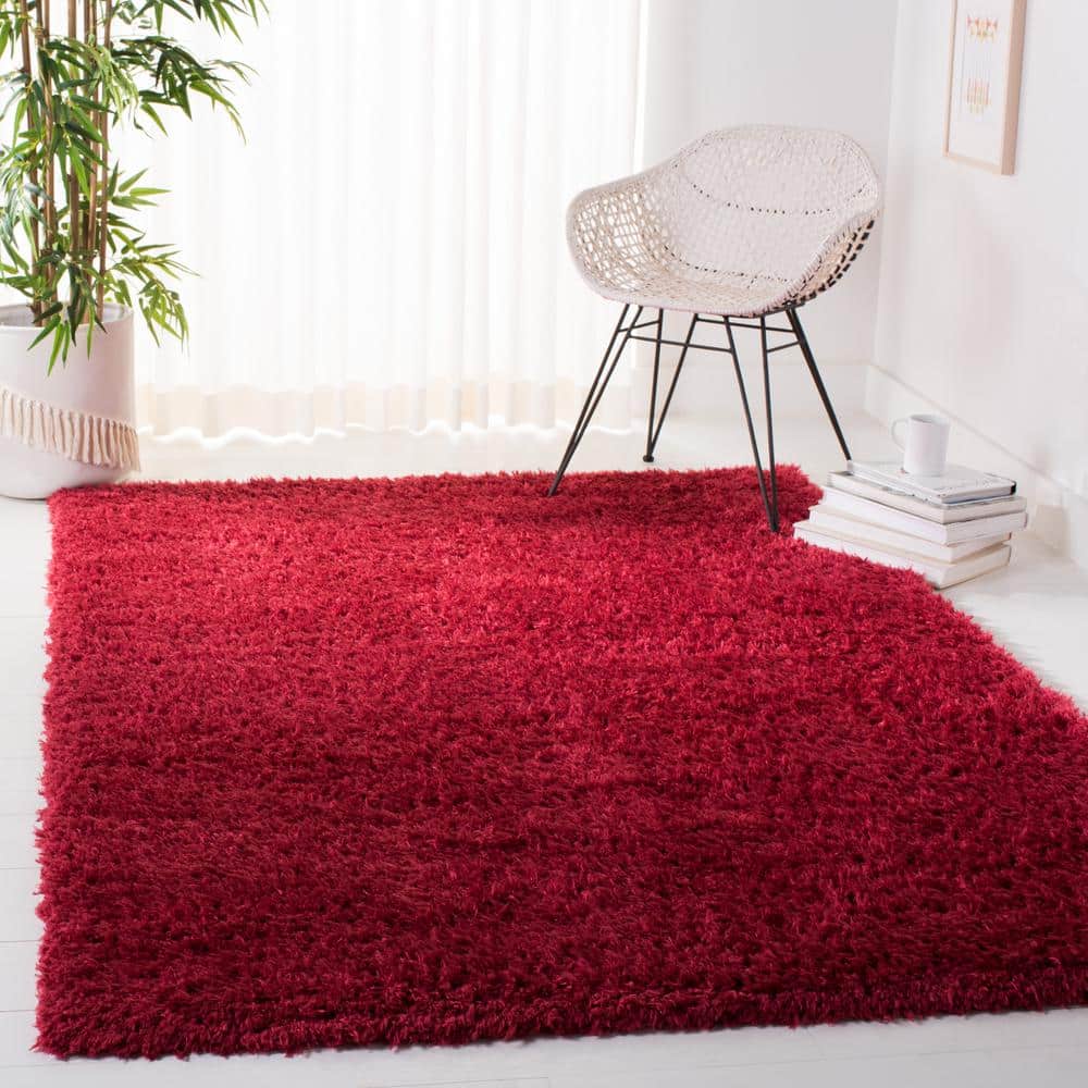 Madrid Red Shag 4' x 6' Synthetic Area Rug