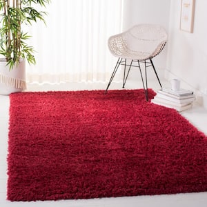 Madrid Shag Red 8 ft. x 10 ft. Solid Area Rug