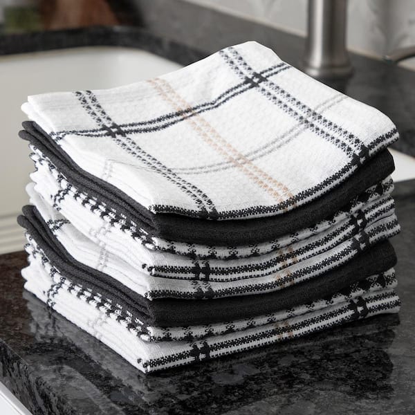 T-Fal Breeze Coordinating Flat Waffle Weave Cotton Dish Cloth Set of 8