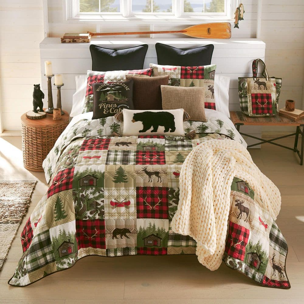 Cedar Lodge 3-Piece Brown and Green Polyester King Quilt Set price history on PriceWatchPro