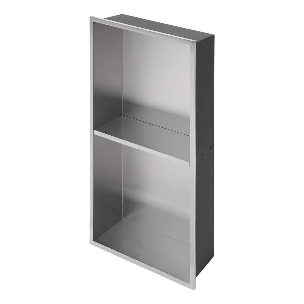 13 in. W x 25 in. H x 3.94 in. D Stainless Steel Shower Niche (Set of 2) Pieces in Brushed Nickel price history on PriceWatchPro