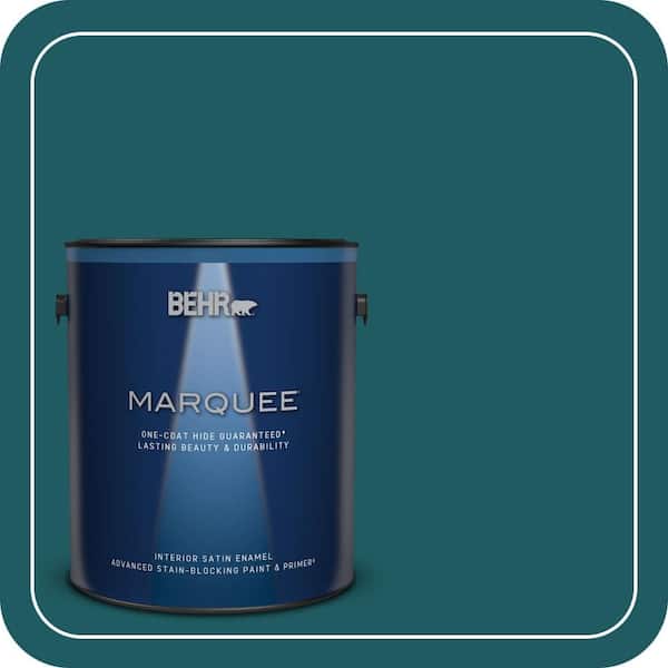 BEHR MARQUEE 1 gal. #S-H-510 Moonlit Pool Satin Enamel Interior Paint & Primer