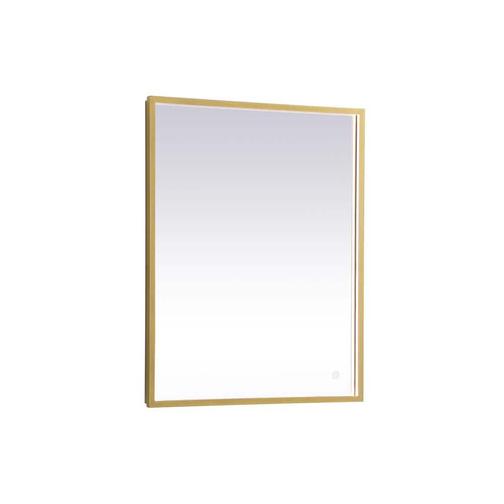 Timeless Home 24 in. W x 30 in. H Modern Rectangular Aluminum Framed LED Ba