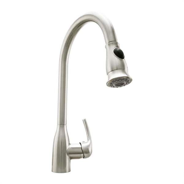 Cosmo Single-Handle Pull-Down Sprayer Kitchen Faucet with Ceramic Disc Valve in Brushed Nickel