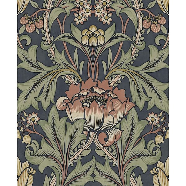 30.75 sq. ft. Sage and Slate The Marryshow Vintage Vinyl Peel and Stick Wallpaper Roll