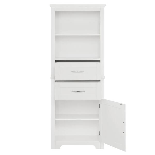 FUNKOL 23.63 in. L x 11.82 in. W x 60 in. H in Gray Ready to Assembly MDF Rectangle Base Kitchen Cabinet