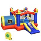 Inflatable Castle Kids Bounce House with Slide Jumping Playhouse and 480-Watt Blower