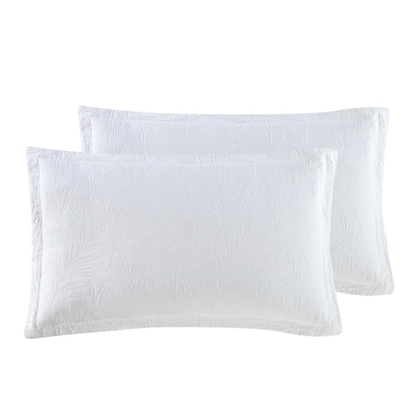 Solid Costa Sera 2-Piece White Cotton King Shams
