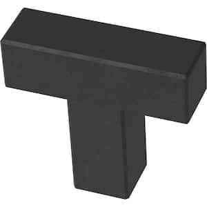 Simple Modern Square 1-1/4 in. (32 mm) Matte Black Cabinet Knob (30-Pack)