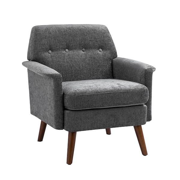 JAYDEN CREATION Proetides Charcoal armchair with Button-tufted