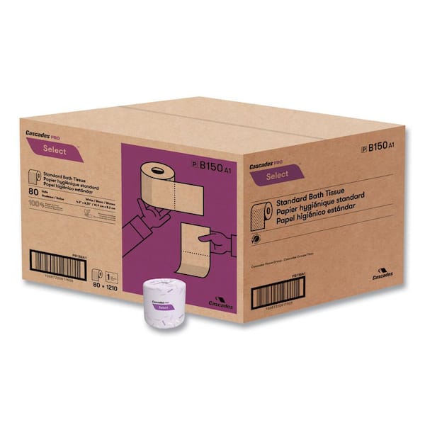 Select Standard Bath Tissue, 1-Ply, White, 1,210/Roll, 80 Rolls/Carton Select Standard Bath Tissue, 1-Ply, White, 1,210/Roll, 80 Rolls/Carton