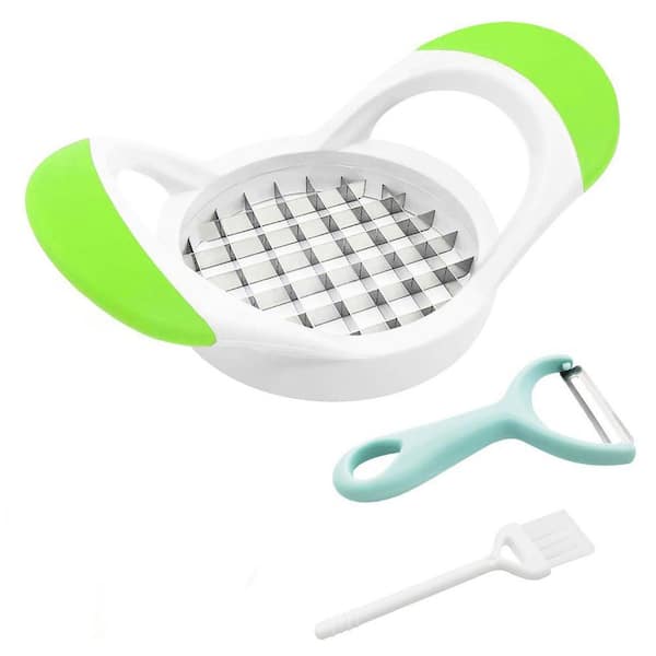 Stainless Steel Multi-purpose French Fry Cutter with Peeler and Brush Set for Home Kitchen