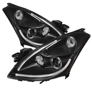 Nissan Altima 4Dr 2010-2012 Projector Headlights - Light Tube DRL - LED Halo - Black