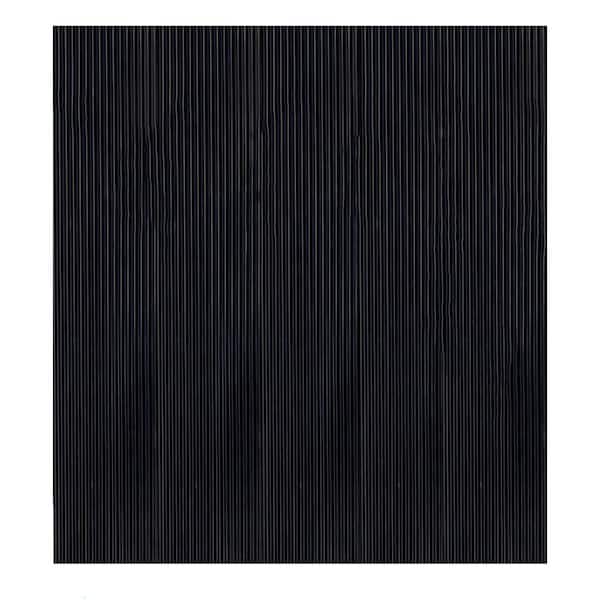 Ottomanson Pro-Tex Heavy Duty Mat Collection Black 2 ft. 11 in. x 3 ft. Waterproof Ribbed Design Indoor Protector Runner Rug