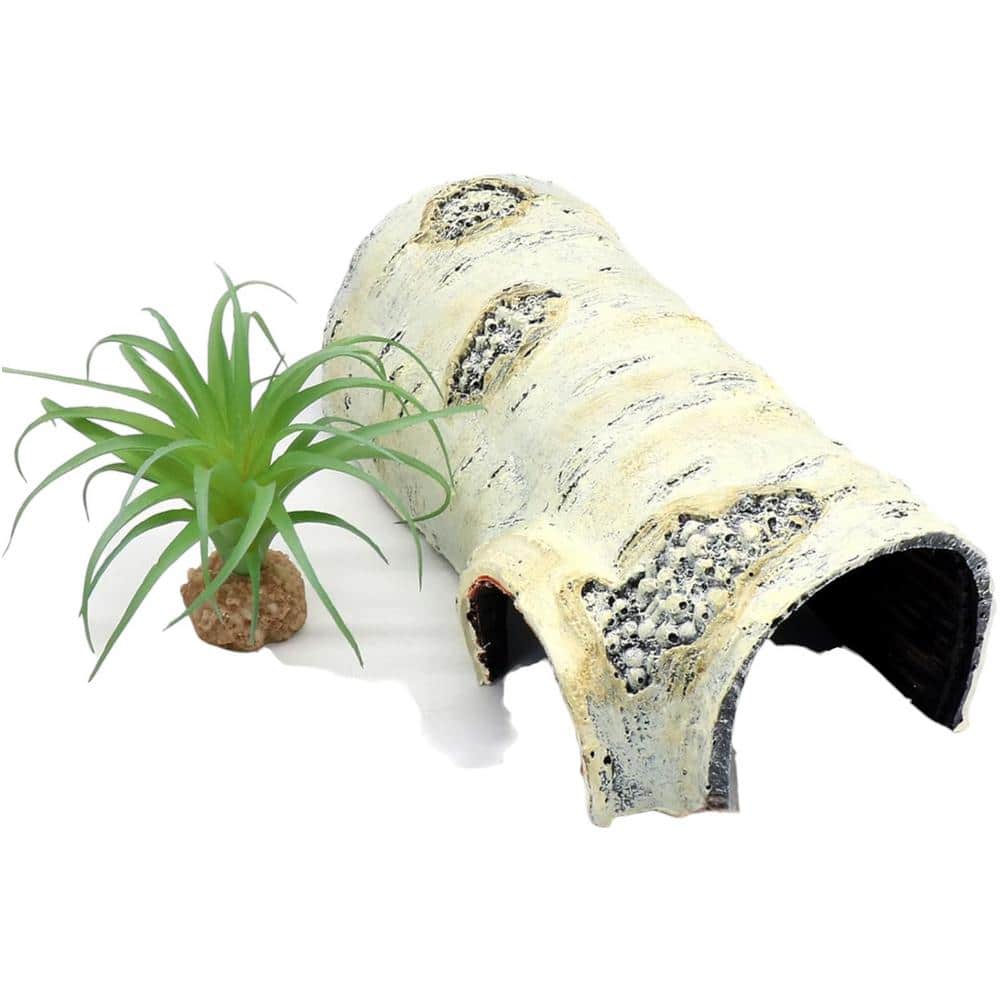 Misopily Large 9.5 x 4.5 x 3.4 in. Resin Reptile Hides and Caves Tree Trunk Habitats Decor for Aquarium