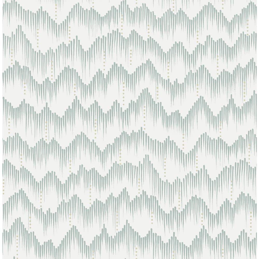 Holmby Seafoam Brushstroke Zigzag Non-Woven Wallpaper