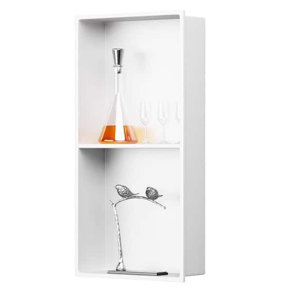 12 in. W x 24 in. H x 4 in. D Stainless Steel Shower Niche in White