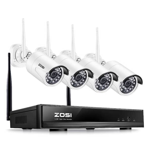 ZOSI 4-Channel 1080p NVR Security Camera System with 4 Wireless Bullet Cameras