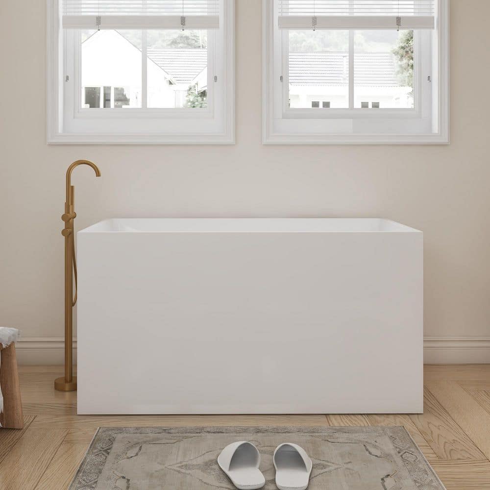 47.2 in. x 27.5 in. Acrylic Flatbottom Freestanding Bathtub Soaking Bathtub in White price history on PriceWatchPro