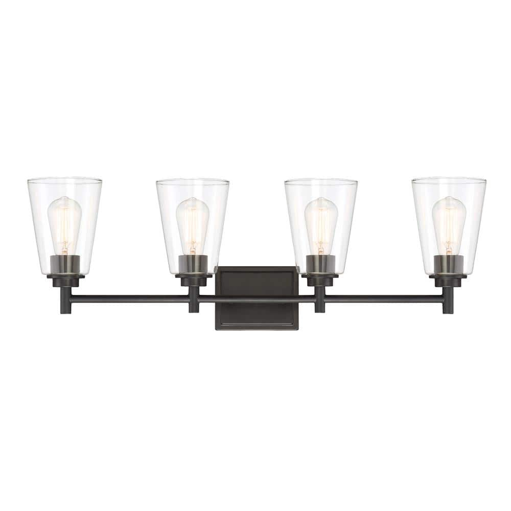 Designers Fountain Westin 31 in. 4-Light Matte Black Modern Industrial ...