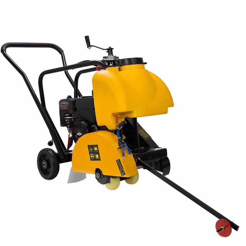 Stark 6.5 HP 14 in. Concrete Cut-Off Walk-Behind Saw Power Floor Cutter  Unit with 3.15 Gal. Water Tank Sprinkler System 61056-1H - The Home Depot