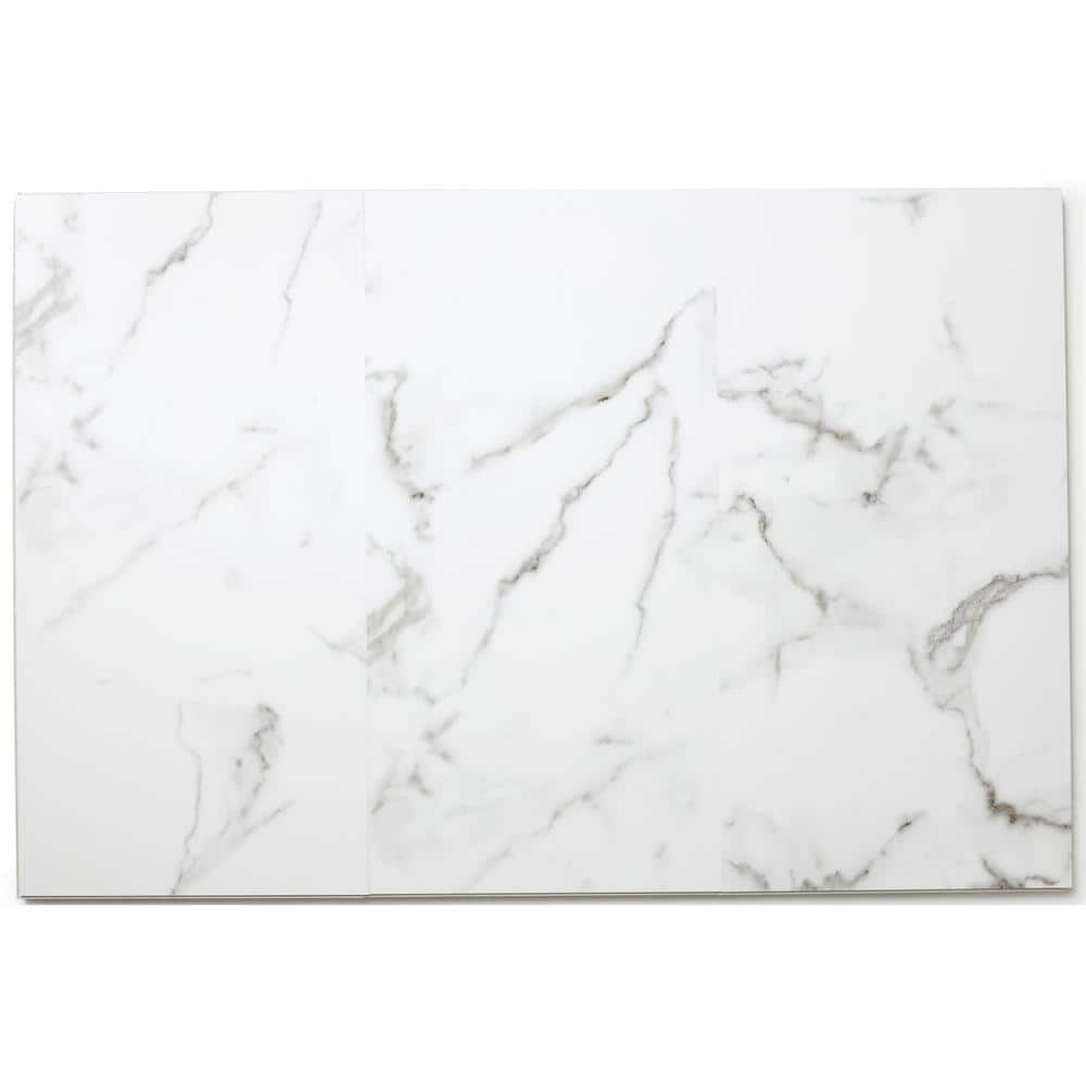 Calacatta White Marble Look 12" x 24" Vinyl Tile Flooring