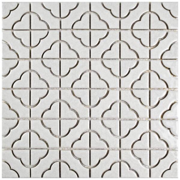 Merola Tile Palace White 11-3/4 in. x 11-3/4 in. x 5 mm Porcelain Mosaic Tile