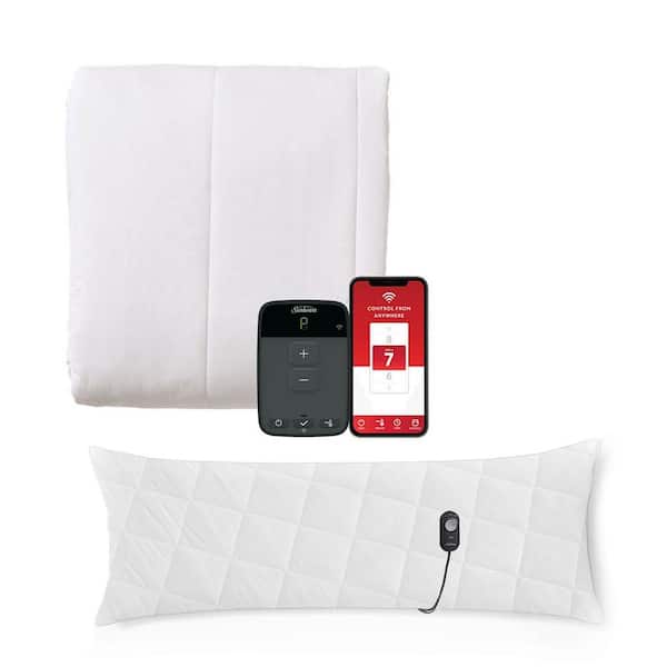 Sunbeam Full Sized Mattress Pad with Wi-Fi and Heated Body Pillow