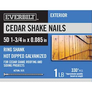 5D 1-3/4 in. Cedar Shake Nails Ring Shank Hot Dipped Galvanized 1 lb. (Approximately 330 Pieces)