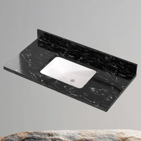Getpro 48 in. W x 22 in. D Quartz Stone White Rectangular