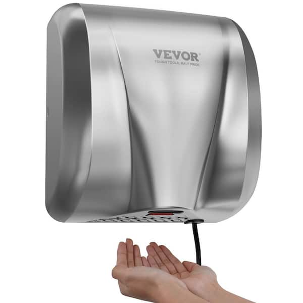 VEVOR Heavy Duty Commercial Hand Dryer 1300W Automatic High Speed Stainless Steel Warm Wind Hand Blower, 120V